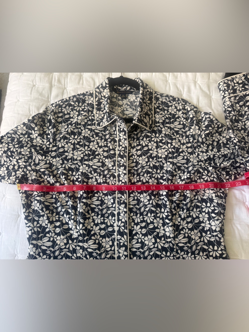 Brooks Brothers Navy and White Floral Shirt Dress - Picture 9 of 9